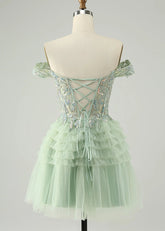 Evariste | Be the Star: Elegant Green Homecoming Dress for Unforgettable Prom - Light Green - PromDressClub